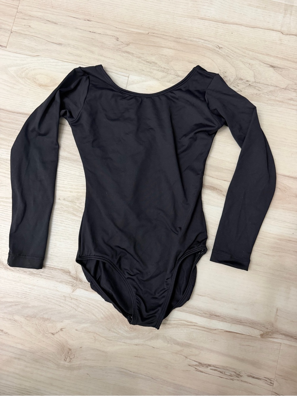 Black Long-Sleeve Girls' Ballet Dance Leotard